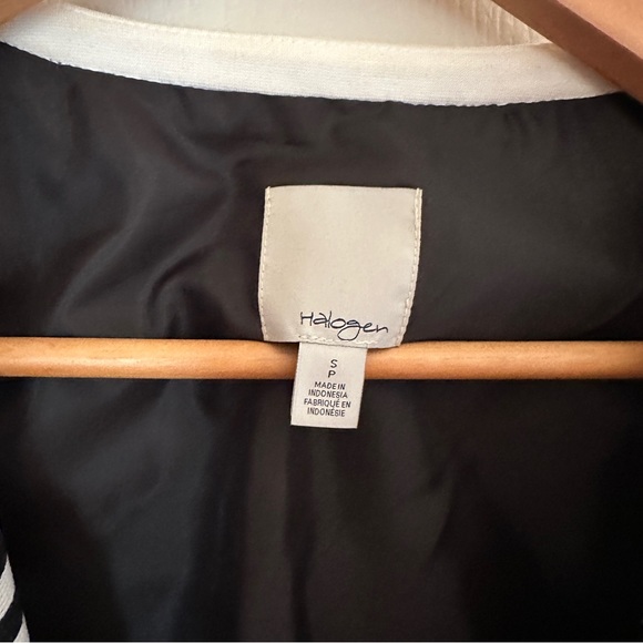 Halogen Black & White Striped Zip Jacket Blazer - Picture 5 of 8